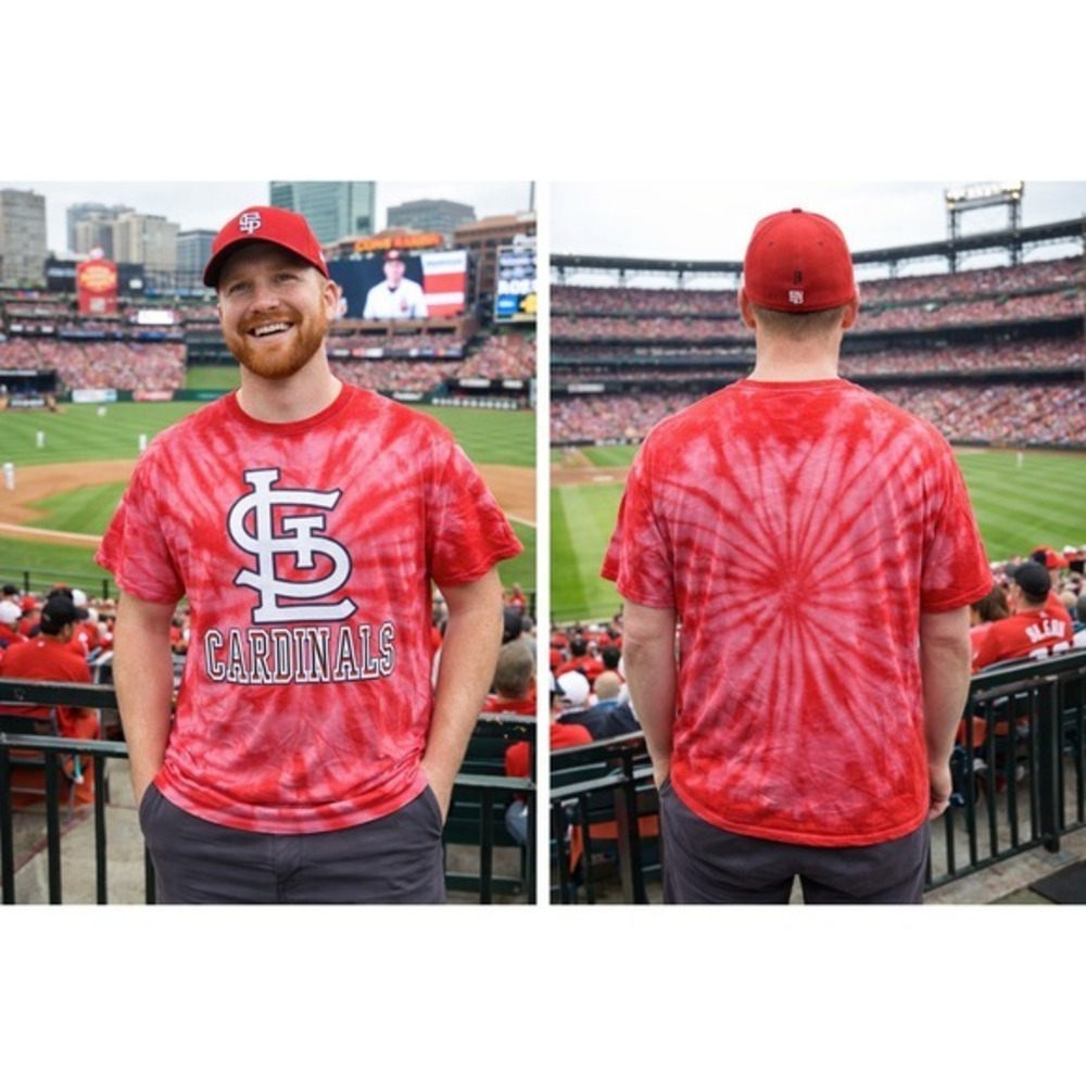St‎ Louis Cardinals MLB T Shirt XL Red Tie Dye Baseball Graphic Tee